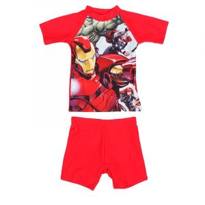 مایو دو تیکه نوزادی مدل تیشرت و شلوارک طرح انتقام جویان