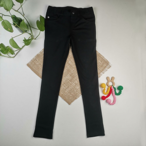 شلوار دخترانه طرح دکمه دار جیبدار مشکی رنگ - 10-11 سال