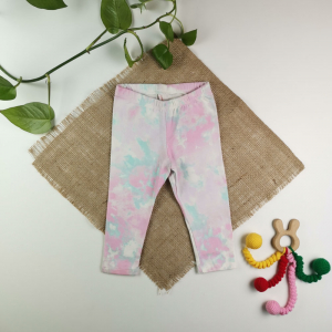 شلوار نوزادی دخترانه طرح آبرنگی صورتی رنگ - 18 ماه