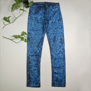 شلوار طرح آبرنگی جیبدار آبی رنگ - سایز 29