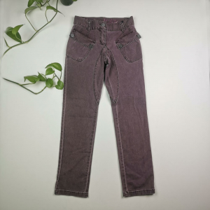 شلوار دخترانه طرح جیب دار طوسی رنگ - 10 سال