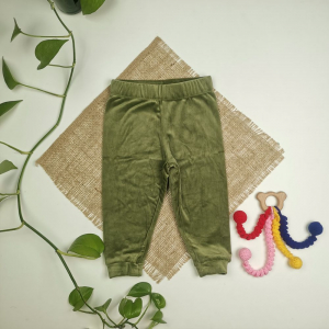 شلوار نوزادی برند لوپیلو مخمل سبز رنگ