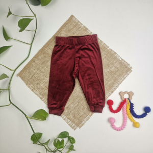 شلوار نوزادی برند لوپیلو مخمل جگری رنگ