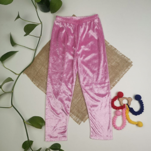 شلوار نوزادی دخترانه مخمل صورتی رنگ - 4-6 سال