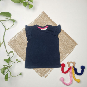 تاپ نوزادی دخترانه طرح پرک پرکی سرمه ای رنگ