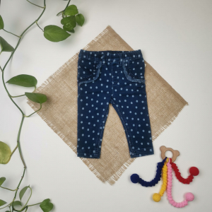 شلوار نوزادی دخترانه برند cat & jack طرح جین دون دونی آبی پررنگ - 3-6 ماه