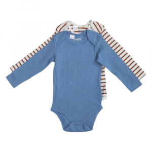 ست دو عددی بادی آستین بلند برند لوپیلو طرح کبریتی آبی قهوه ای