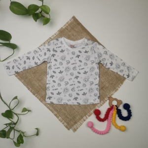 بلوز نوزادی آستین بلند برند لوپیلو طرح خورشید سفید رنگ - 2-6 ماه