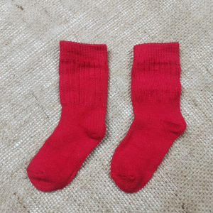 جوراب نوزادی ساق بلند قرمز رنگ - 12-24 ماه