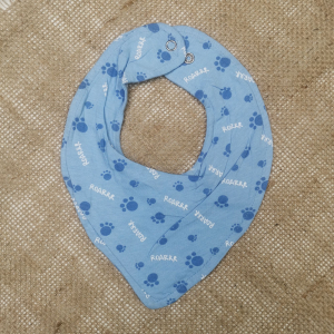 پیشبند نوزادی پسرانه طرح پنجه آبی رنگ - 0-6 ماه