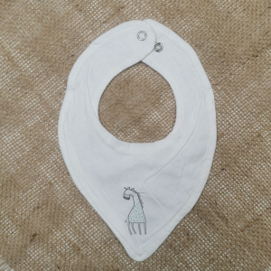 پیشبند نوزادی طرح زرافه سفید رنگ - 0-6 ماه