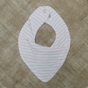 پیشبند نوزادی دخترانه طرح راه راه صورتی رنگ - 0-6 ماه