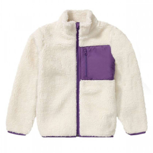 سویشرت آستین بلند برند lupilu جیب دار آستر نخ پنبه سفید و بنفش