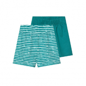 ست دو عددی شلوارک نوزادی پسرانه برند لوپیلو طرح راه راه سبز رنگ