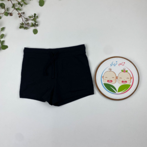 شلوارک دخترانه طرح ساده کمرکش مشکی رنگ