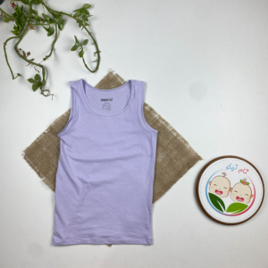 تاپ نخ پنبه دخترانه برند Pepperts طرح ساده یاسی رنگ